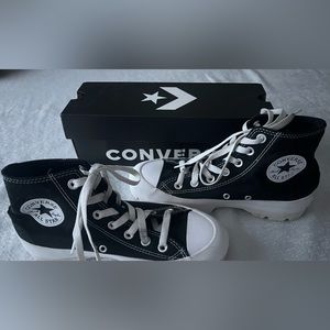 Black chuck taylor platform all star converse
